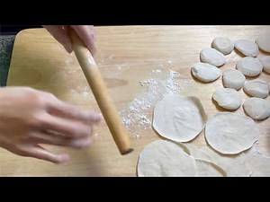 Rolling out dumpling wrappers