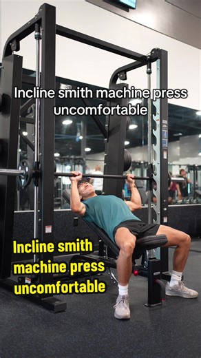 If incline bench pressing on a Smith machine feels awkward and you find that the bar is just aiming for your neck on the way down, well, it could be that you're facing the wrong direction If the Smith machine is slightly slanted, ideally you want to be facing the direction go against the slant. This means that the further the bar moves away from you as you press it, the closer the bar will be moving towards your head. On the other hand as the bar moves down and reaches your chest, the lower it s