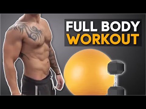 Total Body Dumbbell & Stability Ball Home Workout (HITS EVERY MUSCLE)