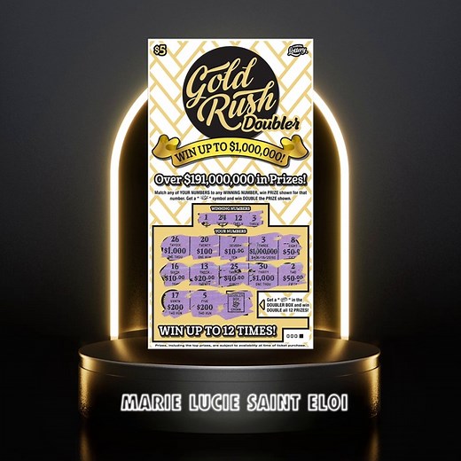 Marie of West Palm Beach is seeing 𝐆𝐎𝐋𝐃 after her recent win on our $𝟻 𝙶𝙾𝙻𝙳 𝚁𝚄𝚂𝙷 𝙳𝙾𝚄𝙱𝙻𝙴𝚁 𝚂𝚌𝚛𝚊𝚝𝚌𝚑-𝙾𝚏𝚏! 🤩✨ This game has 1-in-3.98 winning odds with over $𝟭𝟴𝟴 𝗠𝗜𝗟𝗟𝗜𝗢𝗡 in prizes! 🤯 | Florida Lottery