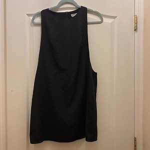 Mini black flared dress racer back and exposed sides