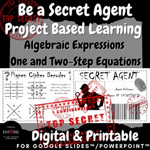 Algebra Project Based Learning Algebraic Expressions Equations Be a Secret Agent