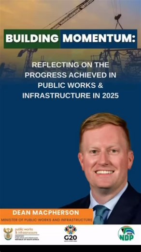 20 reactions | Season’s greetings As we close the year 2025 we reflect on the progress achieved in the Department of Public Works and Infrastructure. The deal would like to thank all the stakeholders across the construction sector for your partnership and hard work We wish you a joyful festive season, travel safe, don’t drink and drive , see you in 2026  | Department of Public Works and Infrastructure | Facebook