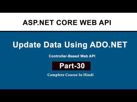 Update Data Using ADO.NET in ASP.NET Core (Hindi) | Step-by-Step Tutorial