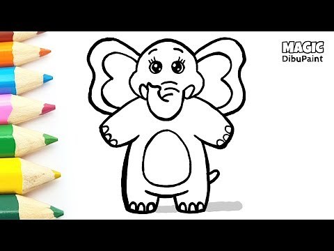 PINTAR DIBUJOS | Elefante para niños | Cómo Dibujar tu primer Elefante