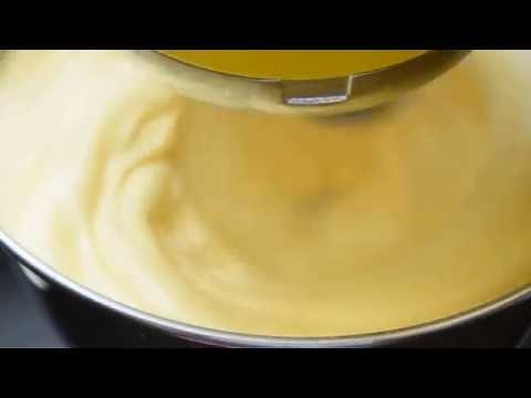 Beating Eggs with Sugar Until Ribbon Consistency.