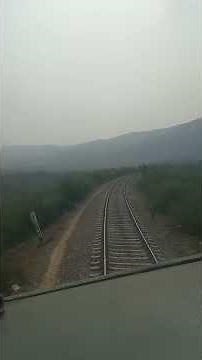 Live view from loco pilot cab train in mountains beautiful relaxing view of countryside near Tarki