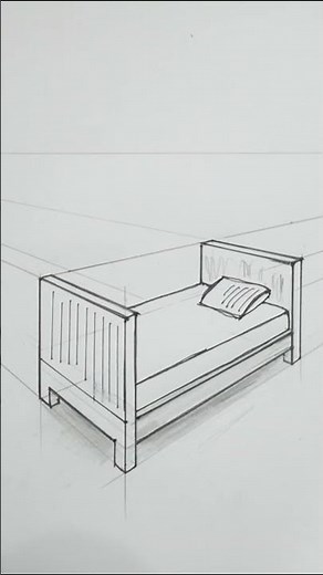Learn How To Draw a Bed in 2 Point Perspective