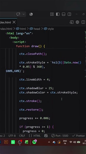 Morphing geometry with pure javascript 🌀. #html #css #webdevelopment #coding #javascript