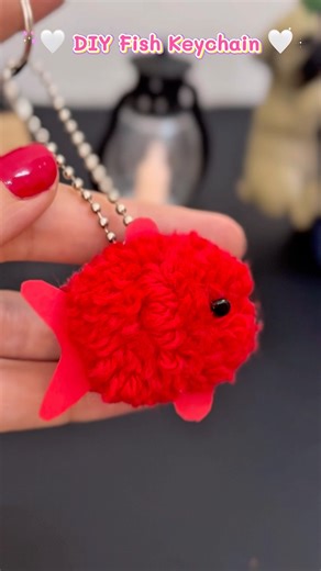 DIY Yarn Fish Keychain 🐠 | Cute Handmade Keychain Idea #diy #fishcraft #keychain #craft #easycraft