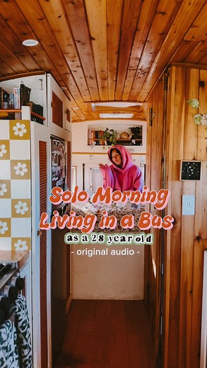 74K views · 96K reactions | Solo morning living in my school bus home 栗 #vanlife #skoolie #campervan #rv #rvlife #travel #buslife #tinyhome #slowlived and | Indigo Somewhere | Facebook