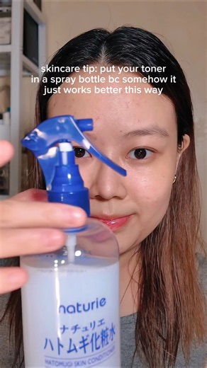 #skincaretip put your toner in a spray bottle bc somehow it just works better this way #skincarehack