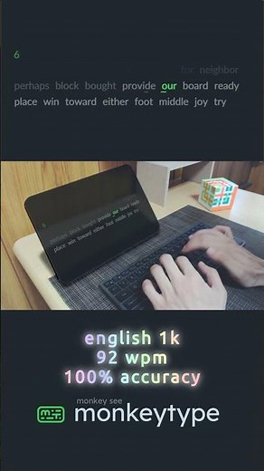 Monkeytype speed typing challenge (92 wpm)