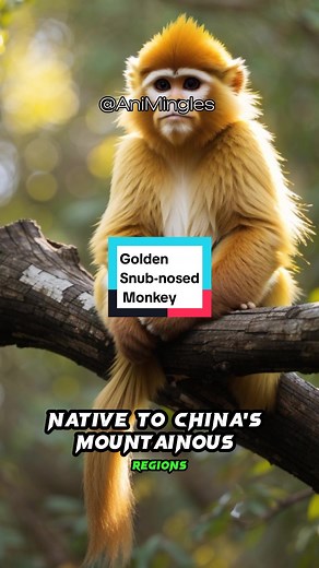 Meet the Enigmatic Golden Snub-nosed Monkey 🐒✨ Native to China's mountains, these golden-furred primates captivate with their unique charm and acrobatic feats. Let's protect their home! 🌿 #GoldenSnubnosedMonkey #ChinaWildlife #ConservationHeroes #PrimateProwess #NatureMarvels