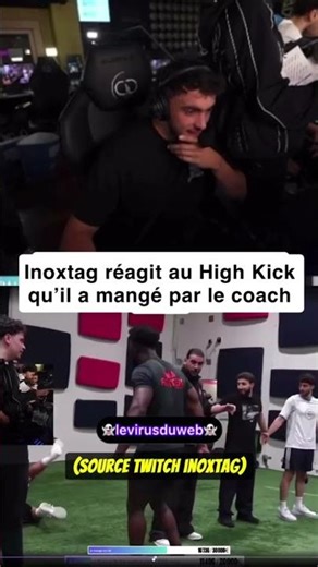 Inoxtag reacts to the high kick he took from the coach #inoxtag #shortvideo #shorts