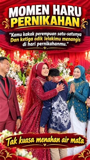 Momen Haru Pernikahan 🥹 Ketiga Adik Lelaki Menangis Saat Melepas Kakak Perempuan Satu-Satunya ❤️