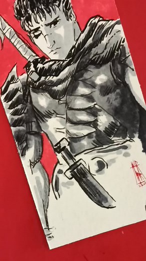 Guts: processus final Dernier reel de mise en couleur du fan art de Berserk au feutre à alcool. Il est déjà en route pour les USA, New York. C'est une commande que j'ai eu sur ma boutique Etsy https://aurhartillus.etsy.com Et je fais toujours un petit original...donc si certains veulent passer une commande vous pouvez me contacter ☺️ Vos retours sont les bienvenus 珞 #berserk #berserkfanart #guts#kentaromiura #usa#newyork#artprocess#reel | Aurhart Illus | Facebook