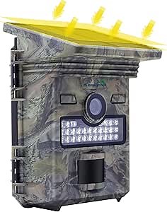 2k Solar Powered Trail Camera 20MP Ultra HD Native Video Game Time Lapse Cam with Night Vision Motion Activated, IP66 Waterproof Outdoor Deer & Wildlife Hunting Pack kit