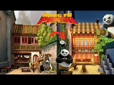 Minecraft tutorial :: How to build a KUNG FU PANDA HOUSE // easy tutorial