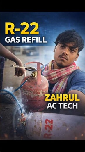 ac video/gas rifil R22 gas rifil #shorts #work #airconditioner #repair