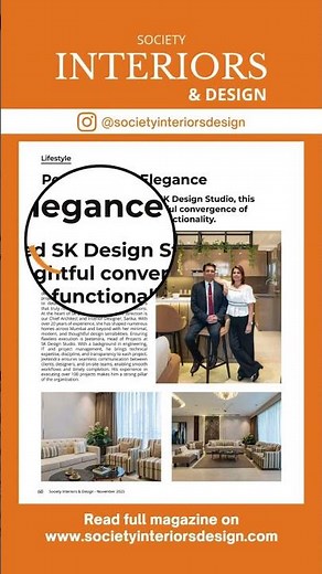 ✨ Featured in Society Interiors & Design Magazine | SK Design Studio | November 2025