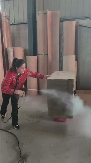 Why do cardboard box factories use pneumatic humidifiers