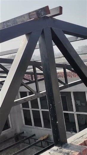 Steel Work in built up tubular Pipe!! # Truss #construction