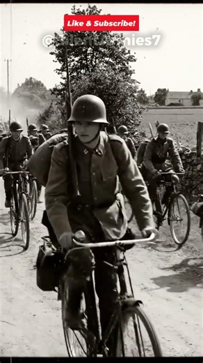 Rare Footage German Bicycle Infantry on the Move #shorts
