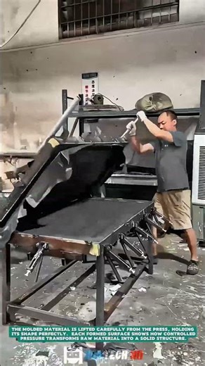 Press Molding Flexible Material Using Industrial Mold – Satisfying jobs and machinery in the world