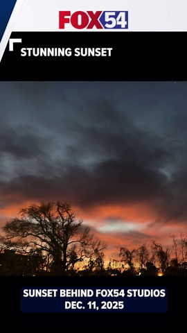 Stunning sunset behind FOX54 studios