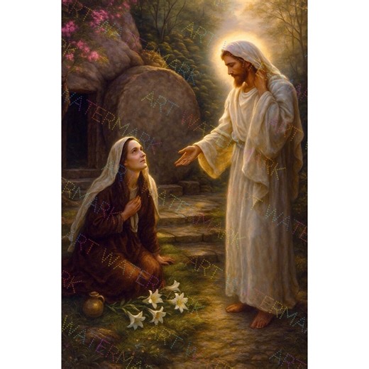Jesus and St. Mary Magdalene Resurrection Canvas | Christian Wall Art | Biblical Scene Painting - Etsy