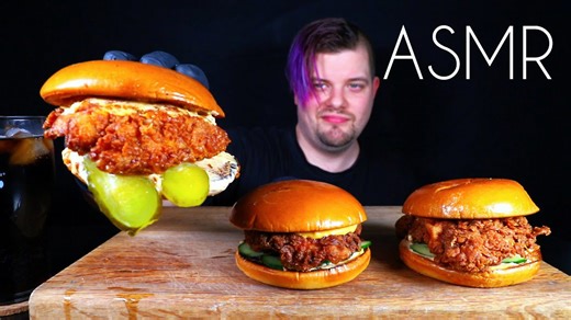 ASMR Popeyes Chicken Sandwich Mukbang | No Talking | Homemade Popeyes Chicken