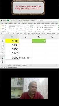 Control 5 Excel Formulas with One Cell.Switch() in10Seconds