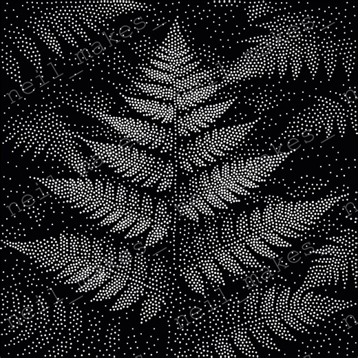 Fern Frond Stipple Art Vector Image Woodworking CNC Router / Laser Engraving File Download (svg, Dxf & Png Files) - Etsy