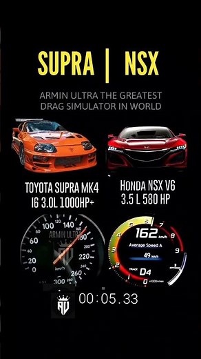 1,000 HP Toyota Supra MK4 vs 580 HP Honda NSX