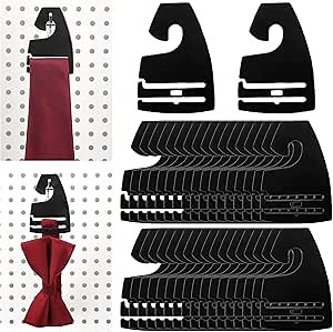 Maxdot 100 Pcs Tie Hangers, Plastic Neck Tie Holders for Display, Black Necktie Hook Hangers for Men Retail Closet, 2.8 x 2 inches