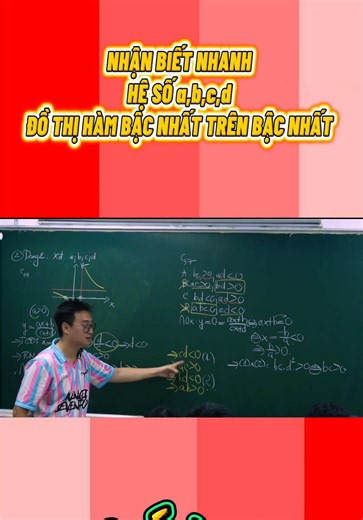 Mẹo nhận biết dấu a,b,c,d của đồ thị hàm bậc nhất trên bậc nhất || Hàm số 12 #toanthaygiang #thaytruonggiang #learnontiktok #hoccungtiktok