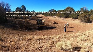 Good news for northern Arizona’s wildlife: we finished building a new pond at the Northern Arizona Shooting Range. Once the pond is filled, it will serve as a valuable source of water for bats, mule deer, elk, pronghorn and more! It will also provide a fantastic environment for northern leopard frogs. This project was made possible by donations from people like you who support our science-based wildlife conservation efforts. The Department is self-funded, so every donation made through azwildlif