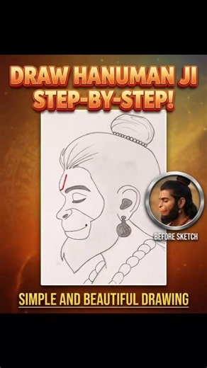 Hanuman Ji Drawing | Lord Hanuman Sketch Tutorial | Jai Shree Ram Art 🙏🚩
