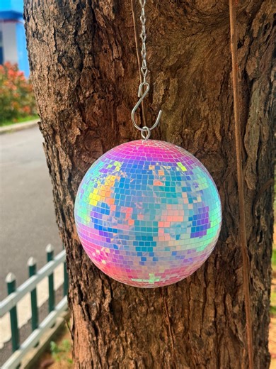 Rainbow Disco Ball Hanging Decor, Iridescent Mirror Mosaic Ornament, Retro Glass Art for Home Decor - Etsy