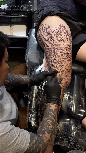🐉 Japanese Dragon & Koi Full Leg Sleeve Tattoo | Traditional Irezumi Colour