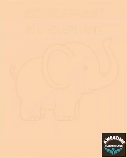 Kid Elephant Coloring Page – Cute Elephant Printable for Kids (Instant Download)