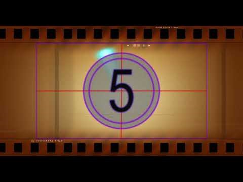 CINE IMAX FILM Movie Backcloth sprocket drive Soundtrack + intro CountDown clock film Fire burn end