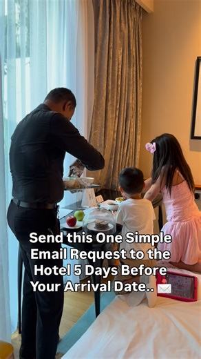 BarBelle EverAfter | Family Travel Content Creator on Instagram: "Confession: We almost always get hotel welcome treats, exclusive perks and amazing freebies.. Would you like to know how? Okay, parents — imagine this. You’ve just booked your dream family trip. 🏖️ The kids are already arguing about who gets the window seat. You’re counting down the days, picturing that first dip in the hotel pool. 🏊‍♀️ But here’s the thing most people don’t know… 🤫 There’s ONE simple email you can send 5 days 