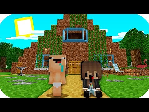 BABY NOOB BUILDS A NEW HOUSE IN MINECRAFT 🏡😍 BABY NOOB MINECRAFT TROLL'S HOUSE