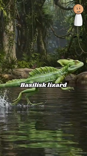 The lizard that runs on water 🦎💦 #facts #sciencefacts #stickman
