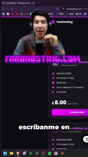 Compra tu Servidor Minecraft: ¡Tutorial Taro Hosting! #shorts