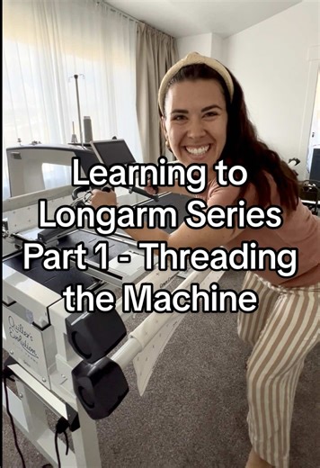 If you have ever been curious about how a Longarm Quilting Machine works, join me and we can learn together!! I’m taking you through step by step of using my @gracecompany Qnique 19X Elite and today is threading the machine! If you are interested in a machine I’ve got it linked in my bio and my discount code is AFEWLOOSETHREADS #quilting #quilt #quiltingtiktok #sewing