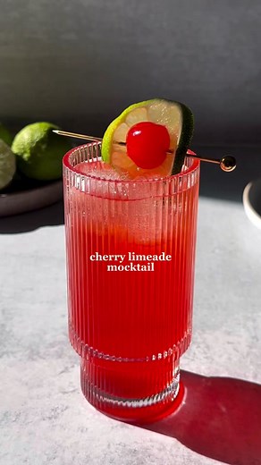 Cherry Limeade Mocktail 🤩 Cheers to wrapping up Dry January! Treat yourself to the perfect finale with our Cherry Limemade Mocktail 🍒🥂 @Lauren Milovich How to make 👇 1 oz grenadine 1 oz lime juice Top w/ Canada Dry Garnish w/ lime wheel cherry Enjoy! #dryjanuary #mocktails #cherrylimeade #viral #drinks #cocktails