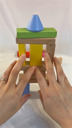 Satisfying Wooden Block Tower Falling ASMR 🧱